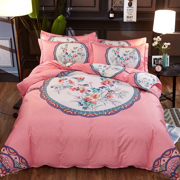 91家纺网 家纺一手货源 找家纺 （总）雲归梦 活性大版全棉四件套床单款