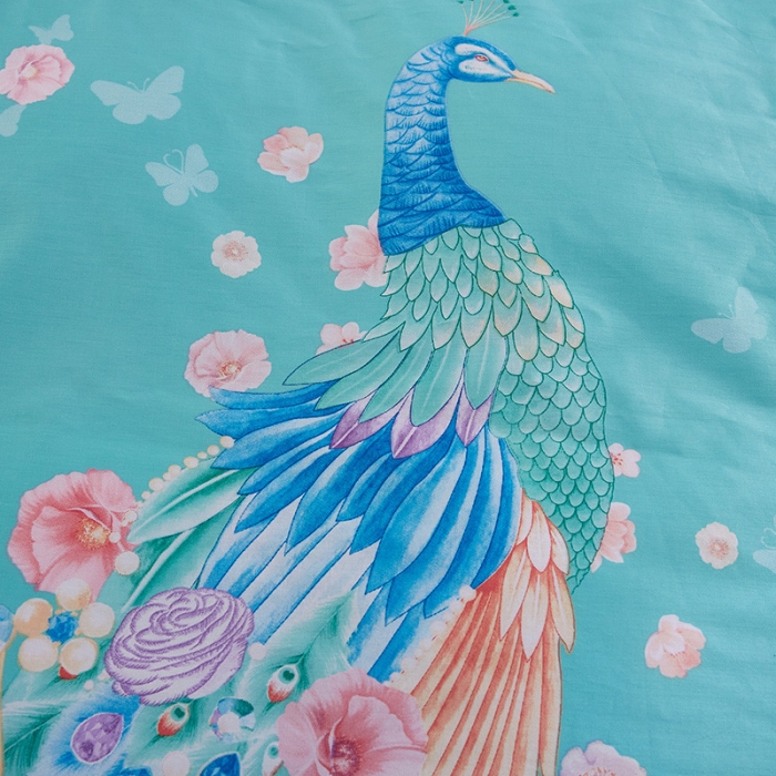 91家纺网 家纺一手货源 找家纺 雲归梦 活性大版全棉四件套床单款翎羽