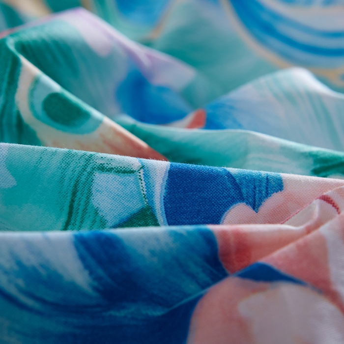 91家纺网 家纺一手货源 找家纺 雲归梦 活性大版全棉四件套床单款翎羽