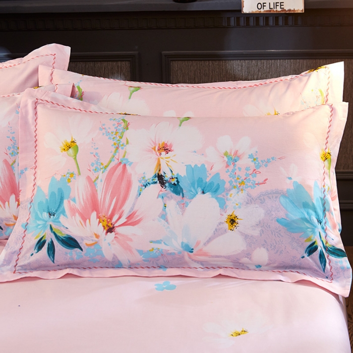 91家纺网 家纺一手货源 找家纺 雲归梦 活性大版全棉四件套床单款清水涟漪