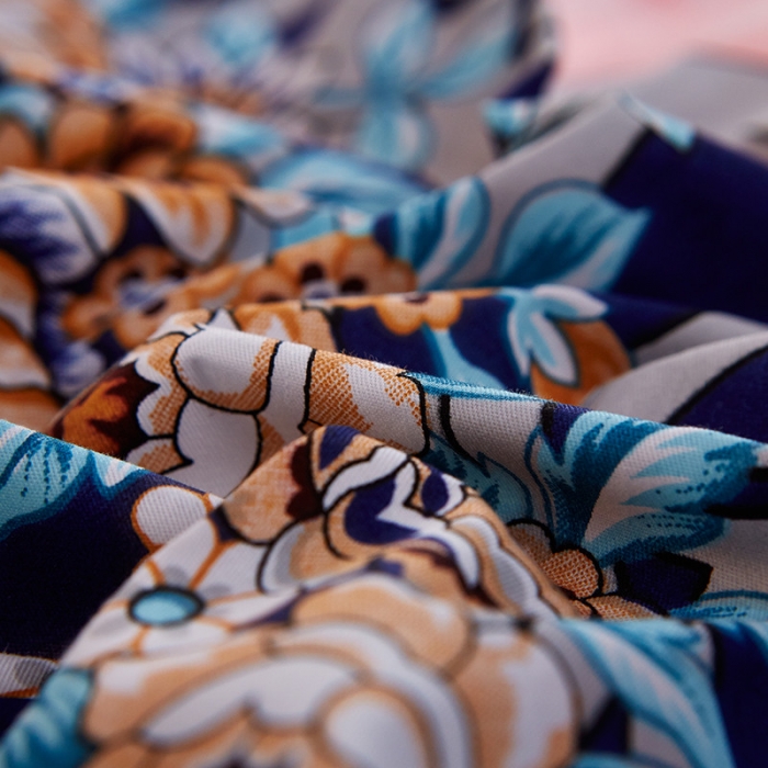 91家纺网 家纺一手货源 找家纺 雲归梦 活性大版全棉四件套床单款三生缘