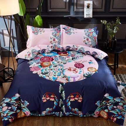 雲归梦 活性大版全棉四件套床单款韵味