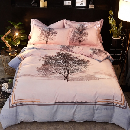 91家纺网 家纺一手货源 找家纺 （总）雲归梦 活性大版全棉四件套床单款