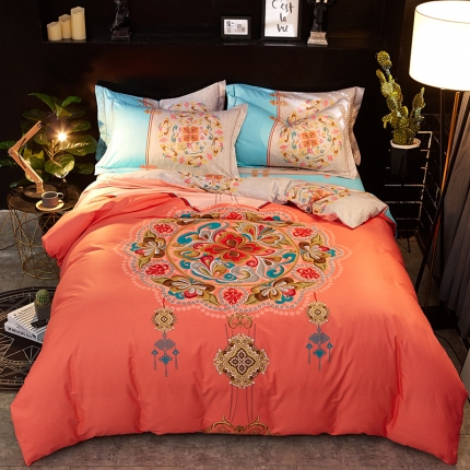 91家纺网 家纺一手货源 找家纺 （总）雲归梦 活性大版全棉四件套床笠款