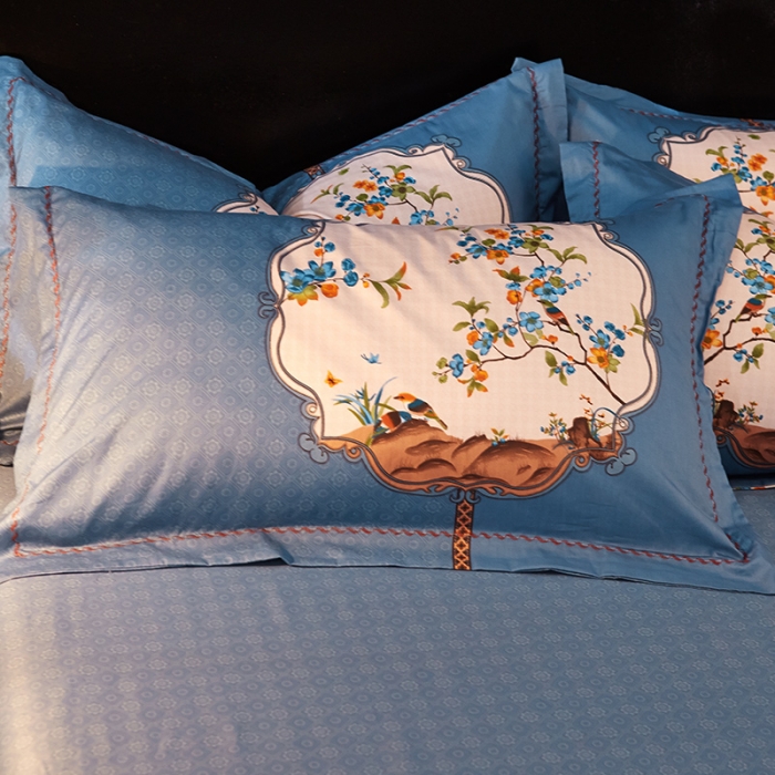 91家纺网 家纺一手货源 找家纺 雲归梦 活性大版全棉四件套床单款 欢天喜地