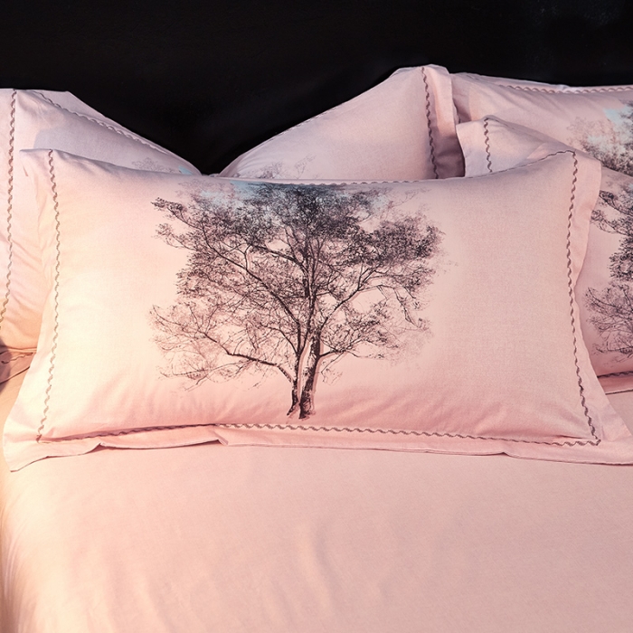 91家纺网 家纺一手货源 找家纺 雲归梦 活性大版全棉四件套床单款 空相忆