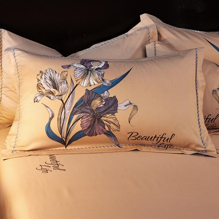 91家纺网 家纺一手货源 找家纺 雲归梦 活性大版全棉四件套床单款 龙舌兰