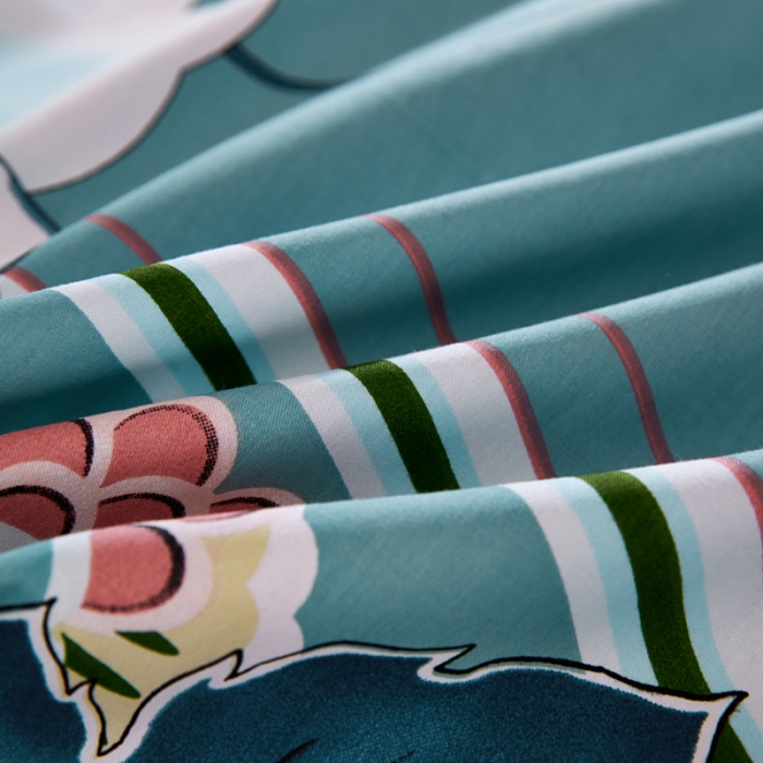 91家纺网 家纺一手货源 找家纺 雲归梦 活性大版全棉四件套床单款 夕月幽窗