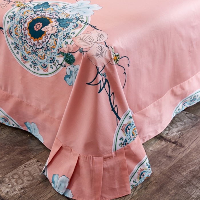 91家纺网 家纺一手货源 找家纺 雲归梦 活性大版全棉四件套床单款 夕月幽窗