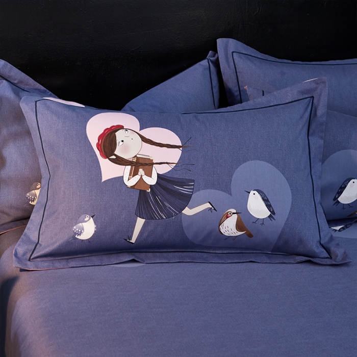 91家纺网 家纺一手货源 找家纺 雲归梦 活性大版全棉四件套床单款 惜江月