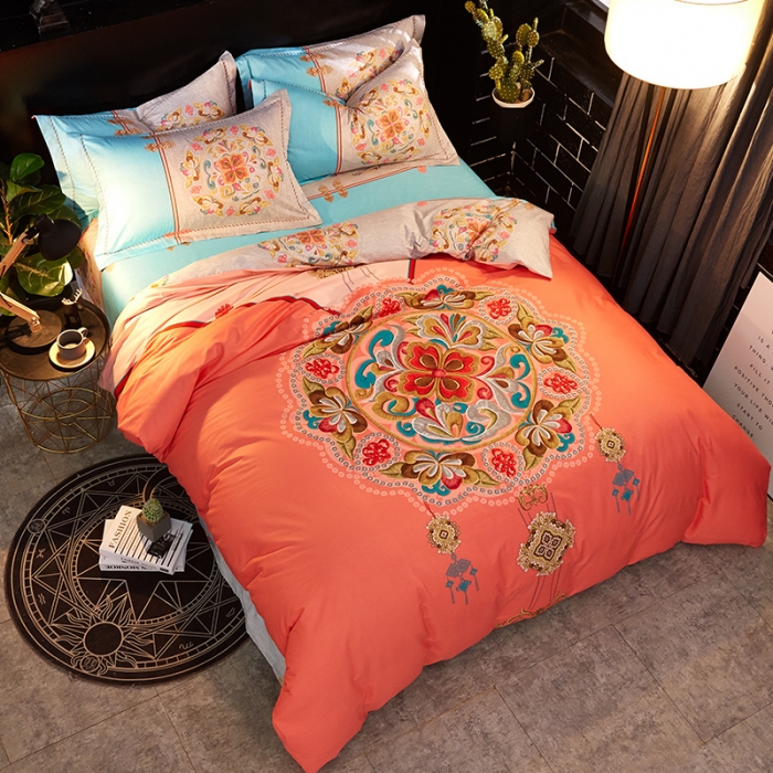 91家纺网 家纺一手货源 找家纺 雲归梦 活性大版全棉四件套床单款 相思令