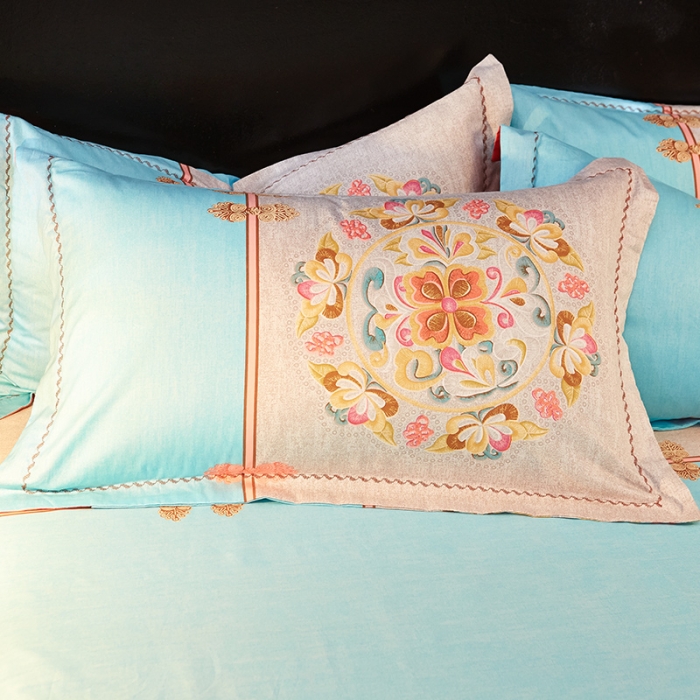 91家纺网 家纺一手货源 找家纺 雲归梦 活性大版全棉四件套床单款 相思令