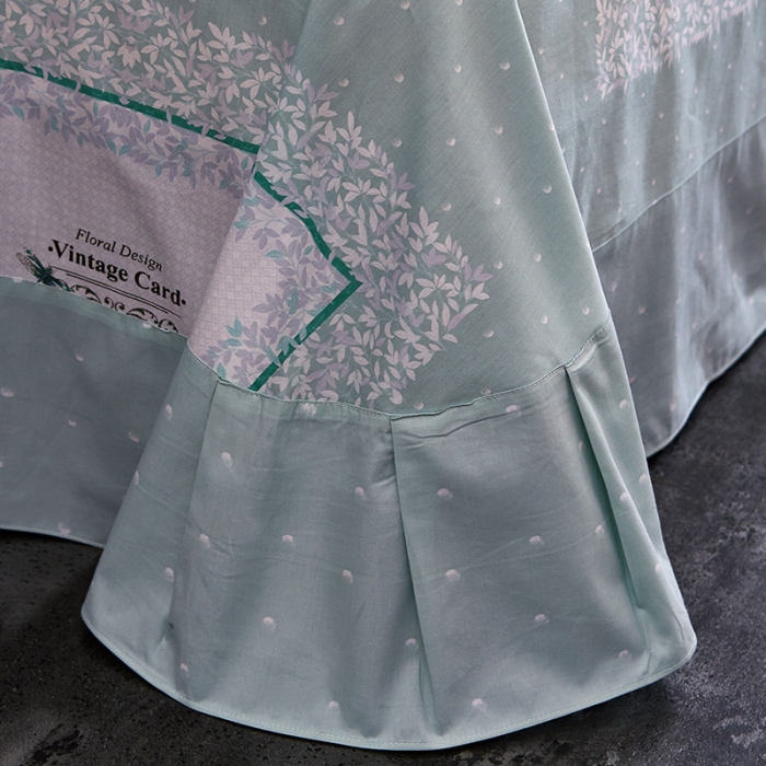 91家纺网 家纺一手货源 找家纺 雲归梦 2019全棉活性大版简约卡通风格四件套 芳草悠悠