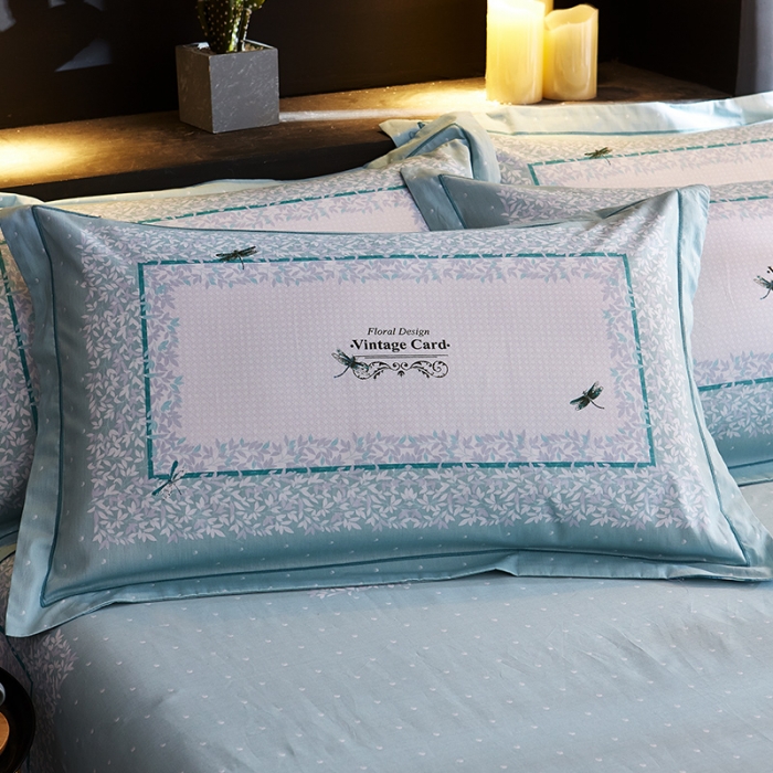 91家纺网 家纺一手货源 找家纺 雲归梦 2019全棉活性大版简约卡通风格四件套 芳草悠悠