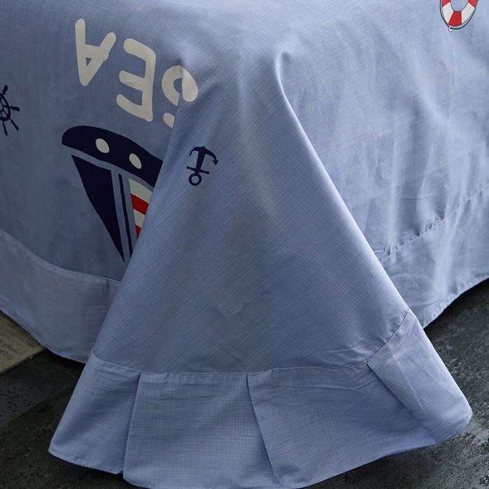 91家纺网 家纺一手货源 找家纺 雲归梦 2019全棉活性大版简约卡通风格四件套 航海时代