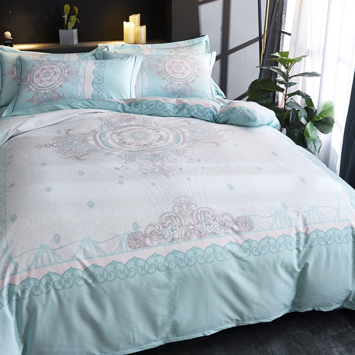 91家纺网 家纺一手货源 找家纺 雲归梦 2019全棉活性大版简约卡通风格四件套 名门世家