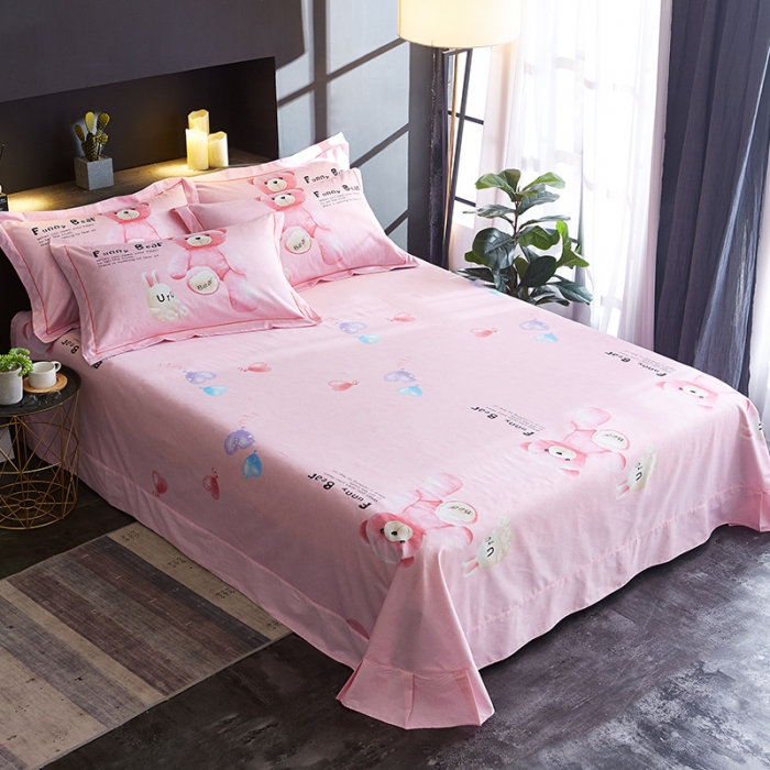 91家纺网 家纺一手货源 找家纺 雲归梦 2019全棉活性大版简约卡通风格四件套 趣味熊