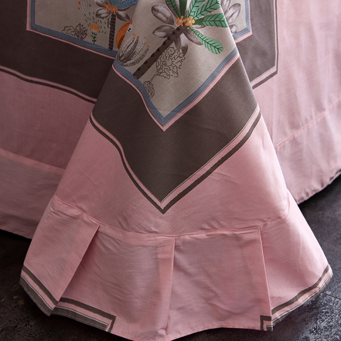 91家纺网 家纺一手货源 找家纺 雲归梦 2019全棉活性大版简约卡通风格四件套 森系萌宠