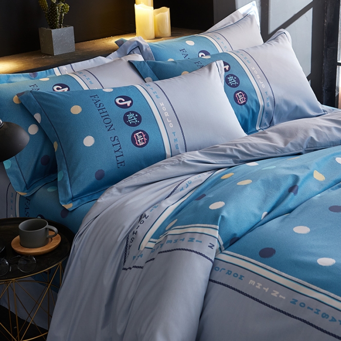 91家纺网 家纺一手货源 找家纺 雲归梦 2019全棉活性大版简约卡通风格四件套  小世界