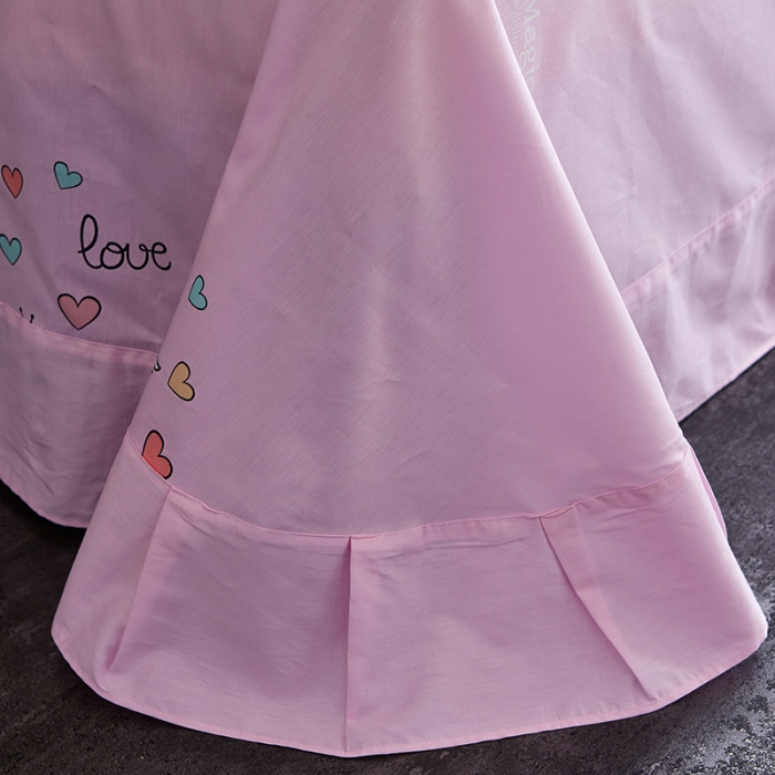 91家纺网 家纺一手货源 找家纺 雲归梦 2019全棉活性大版简约卡通风格四件套 心飞扬