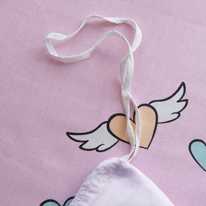 91家纺网 家纺一手货源 找家纺 雲归梦 2019全棉活性大版简约卡通风格四件套 心飞扬