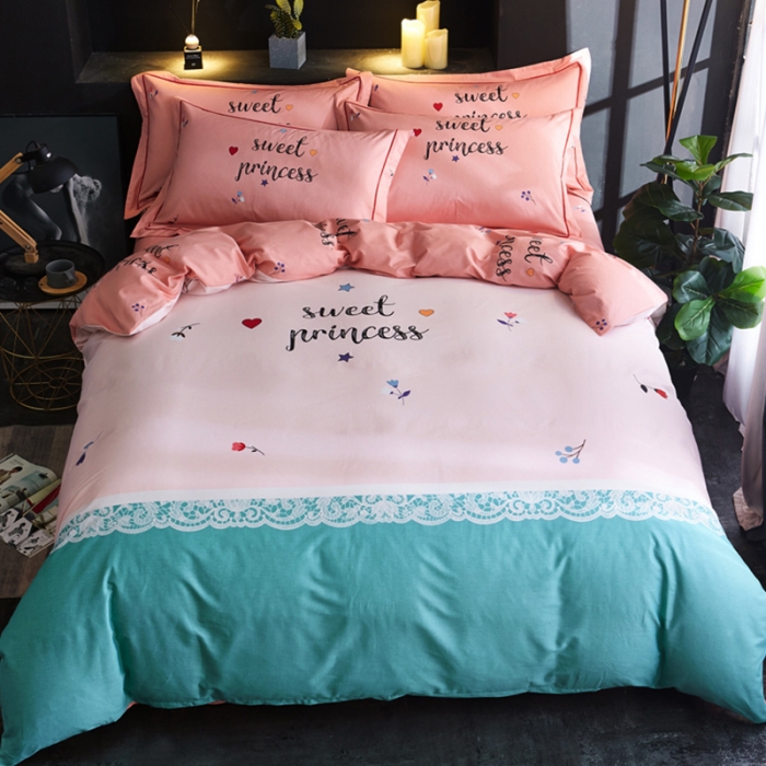 91家纺网 家纺一手货源 找家纺 雲归梦 2019全棉活性大版简约卡通风格四件套 幸福起点