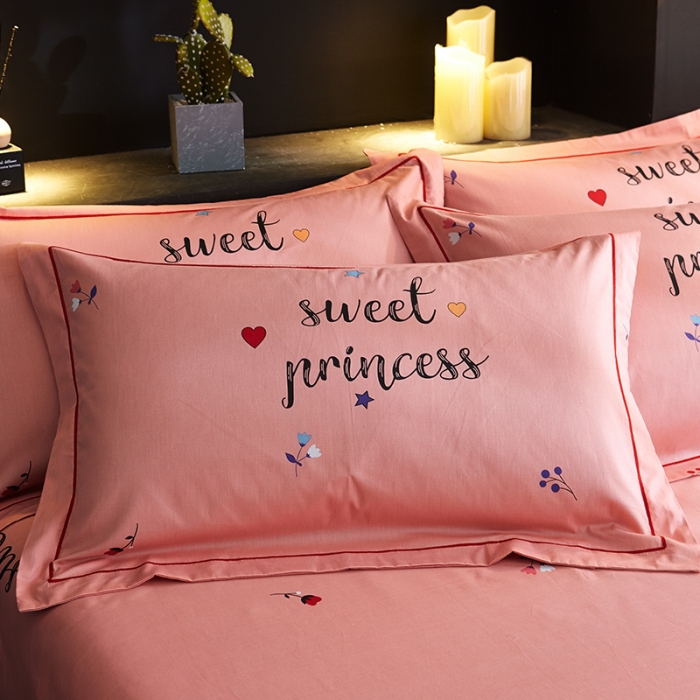 91家纺网 家纺一手货源 找家纺 雲归梦 2019全棉活性大版简约卡通风格四件套 幸福起点