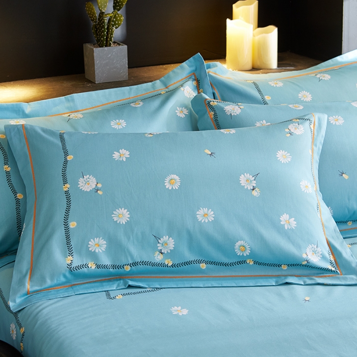 91家纺网 家纺一手货源 找家纺 雲归梦 2019全棉活性大版简约卡通风格四件套 烟萝