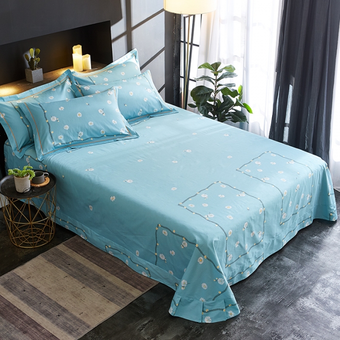 91家纺网 家纺一手货源 找家纺 雲归梦 2019全棉活性大版简约卡通风格四件套 烟萝