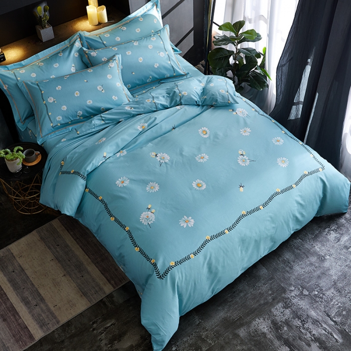 91家纺网 家纺一手货源 找家纺 雲归梦 2019全棉活性大版简约卡通风格四件套 烟萝