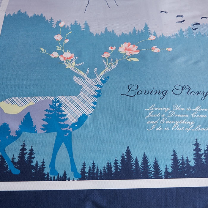 91家纺网 家纺一手货源 找家纺 雲归梦 2019全棉活性大版简约卡通风格四件套 夜曲