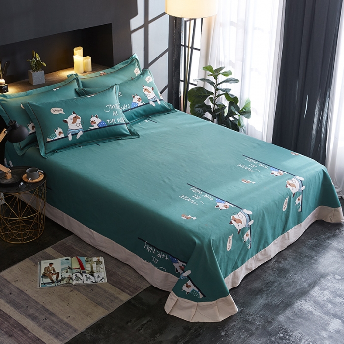 91家纺网 家纺一手货源 找家纺 雲归梦 2019全棉活性大版简约卡通风格四件套 悠哈