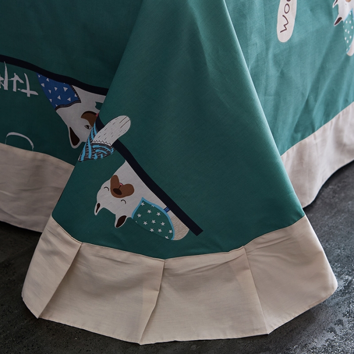 91家纺网 家纺一手货源 找家纺 雲归梦 2019全棉活性大版简约卡通风格四件套 悠哈