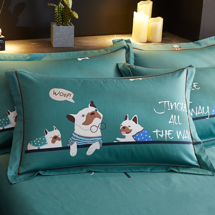 91家纺网 家纺一手货源 找家纺 雲归梦 2019全棉活性大版简约卡通风格四件套 悠哈