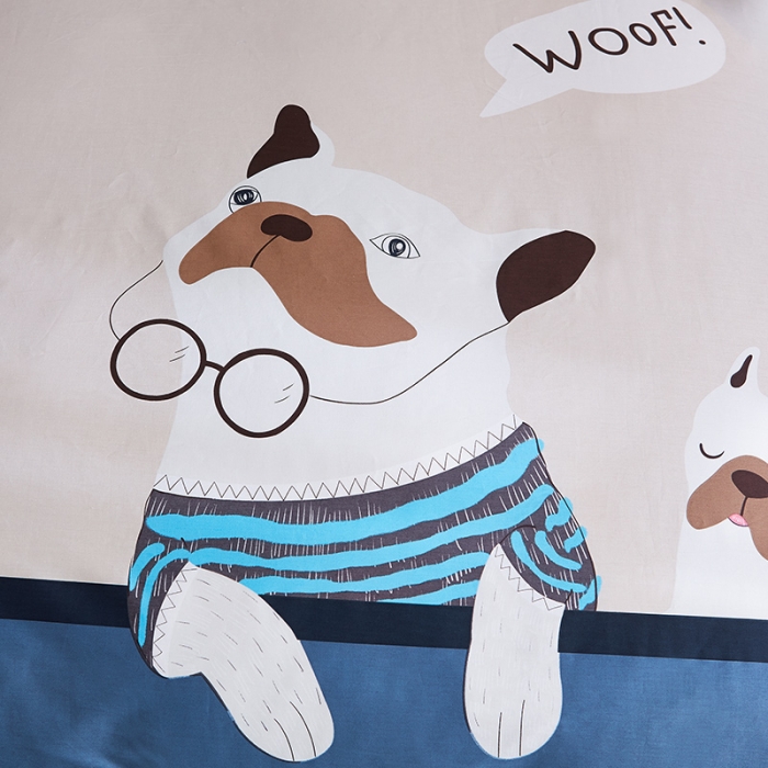 91家纺网 家纺一手货源 找家纺 雲归梦 2019全棉活性大版简约卡通风格四件套 悠哈