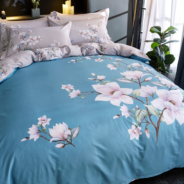 91家纺网 家纺一手货源 找家纺 雲归梦 2019全棉活性大版中国风花卉四件套 芳华