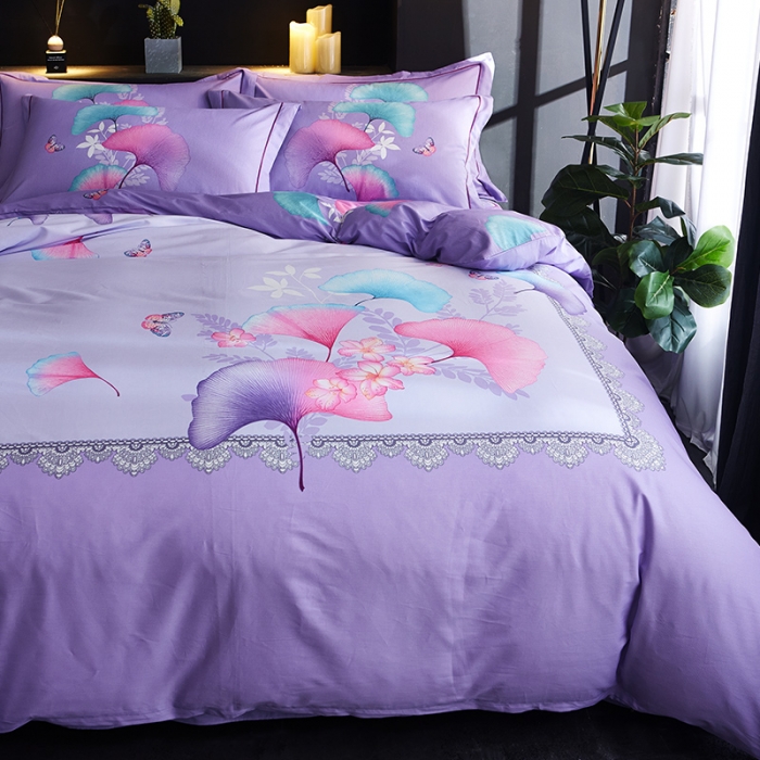 91家纺网 家纺一手货源 找家纺 雲归梦 2019全棉活性大版中国风花卉四件套 风华杏语