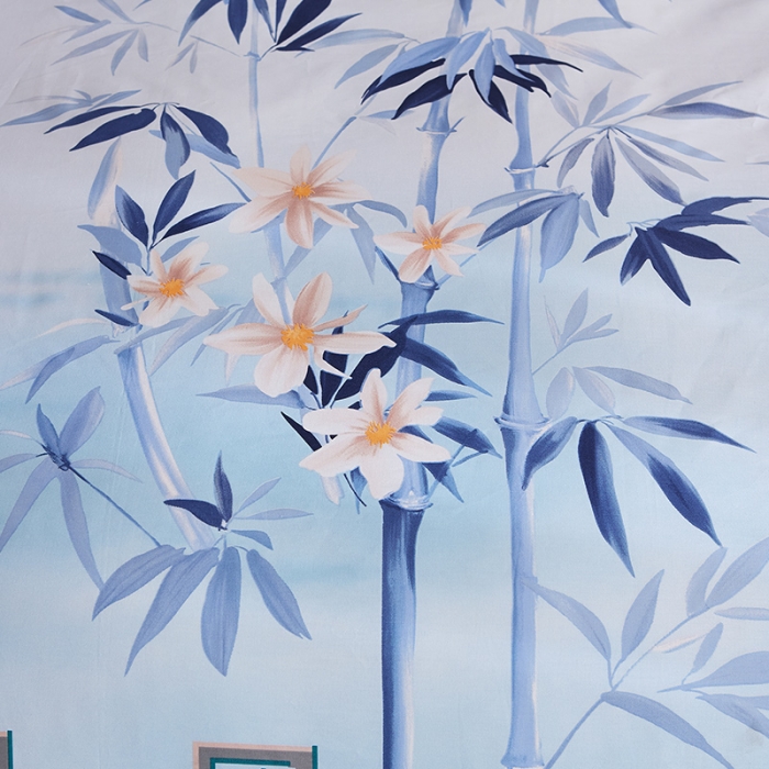 91家纺网 家纺一手货源 找家纺 雲归梦 2019全棉活性大版中国风花卉四件套 宫墙柳