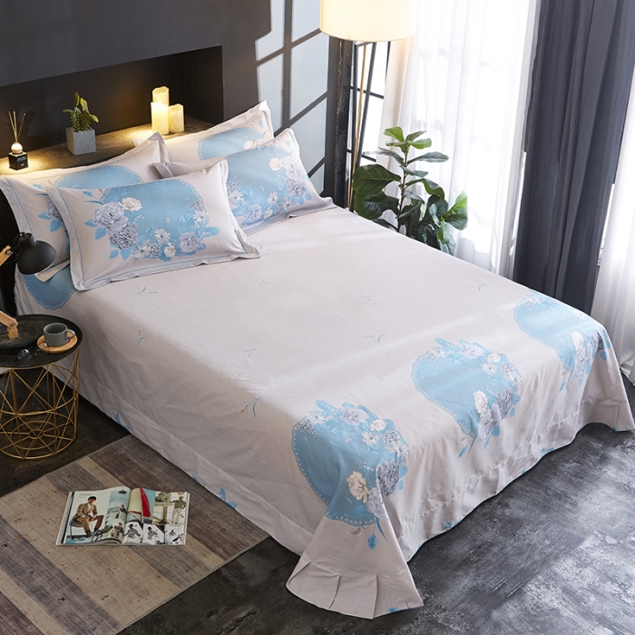 91家纺网 家纺一手货源 找家纺 雲归梦 2019全棉活性大版中国风花卉四件套 荷塘月色