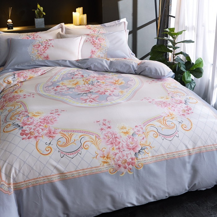 91家纺网 家纺一手货源 找家纺 雲归梦 2019全棉活性大版中国风花卉四件套 花韵倾城