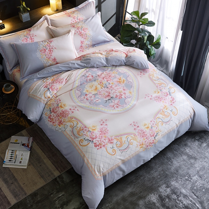 91家纺网 家纺一手货源 找家纺 雲归梦 2019全棉活性大版中国风花卉四件套 花韵倾城