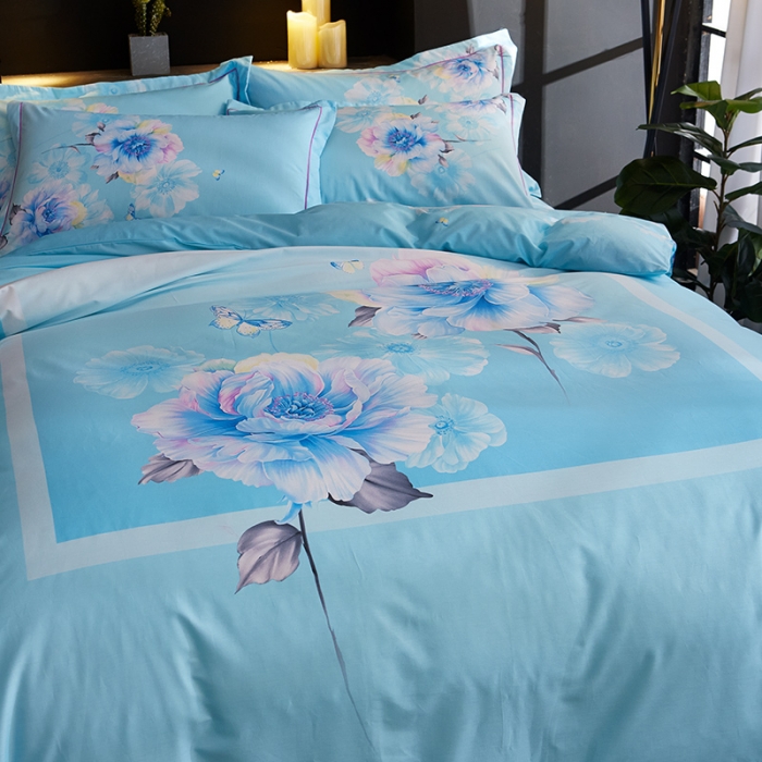 91家纺网 家纺一手货源 找家纺 雲归梦 2019全棉活性大版中国风花卉四件套 曼丽之语