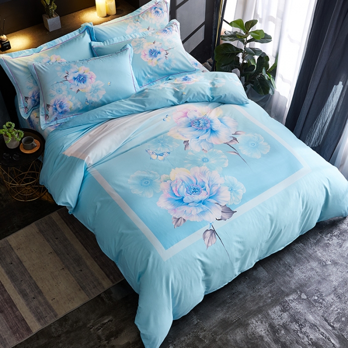 91家纺网 家纺一手货源 找家纺 雲归梦 2019全棉活性大版中国风花卉四件套 曼丽之语