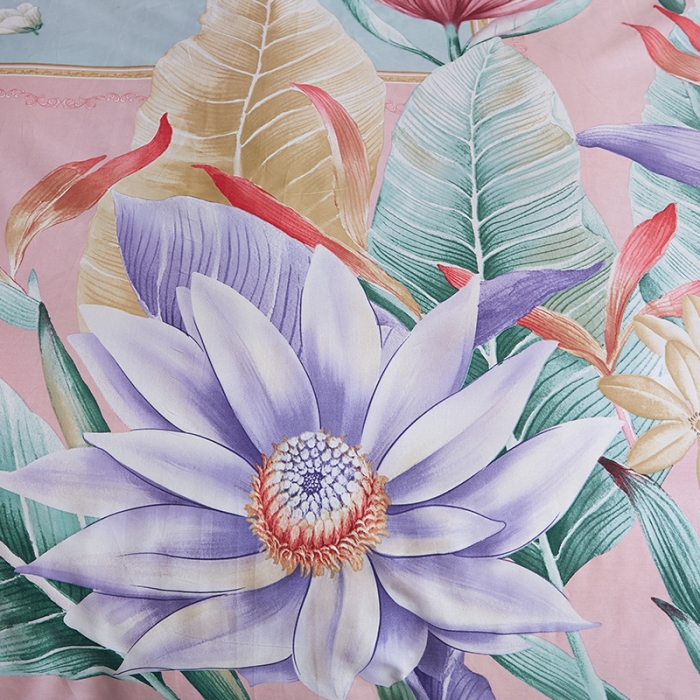 91家纺网 家纺一手货源 找家纺 雲归梦 2019全棉活性大版中国风花卉四件套 绮丽花开