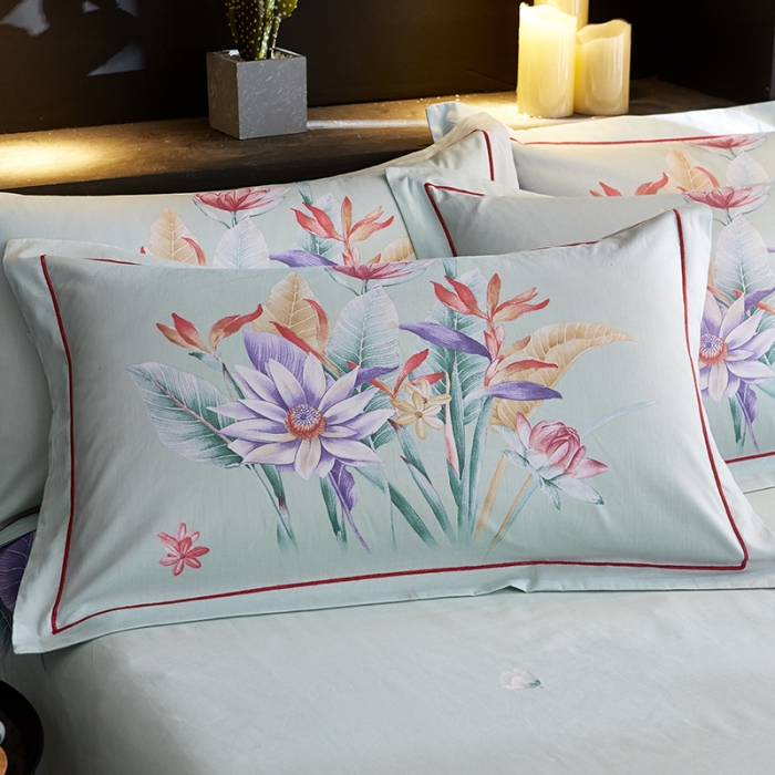 91家纺网 家纺一手货源 找家纺 雲归梦 2019全棉活性大版中国风花卉四件套 绮丽花开