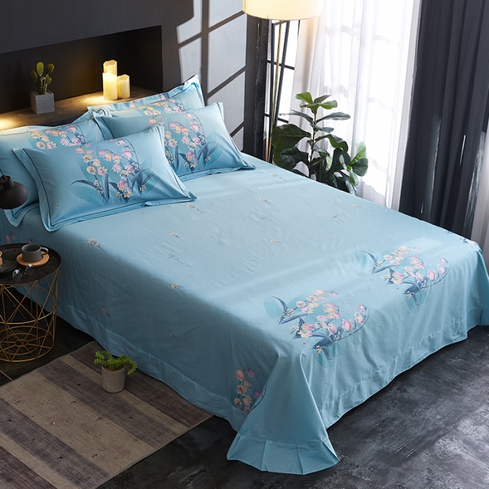 91家纺网 家纺一手货源 找家纺 雲归梦 2019全棉活性大版中国风花卉四件套 岁月静好