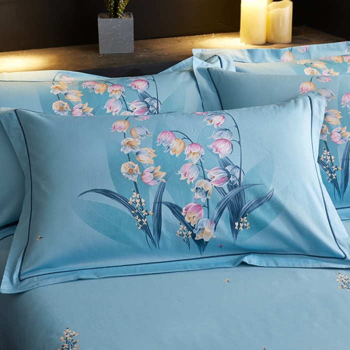 91家纺网 家纺一手货源 找家纺 雲归梦 2019全棉活性大版中国风花卉四件套 岁月静好