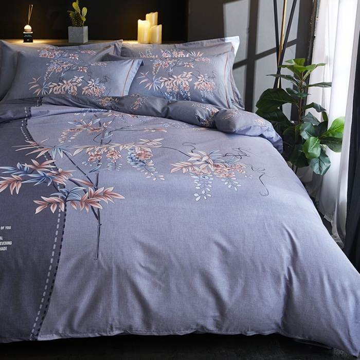 91家纺网 家纺一手货源 找家纺 雲归梦 2019全棉活性大版中国风花卉四件套 相思令