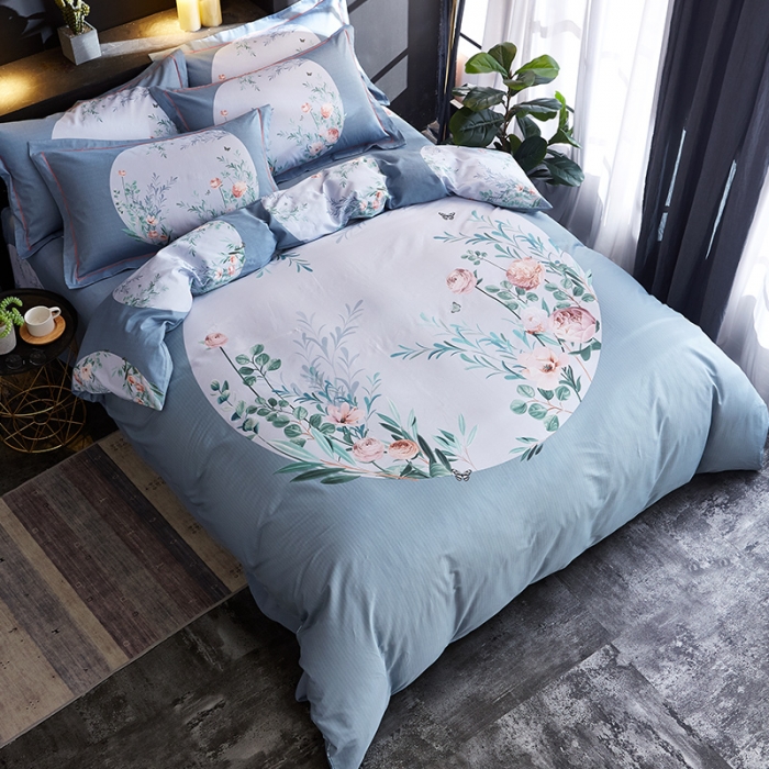 91家纺网 家纺一手货源 找家纺 雲归梦 2019全棉活性大版中国风花卉四件套 御景轩