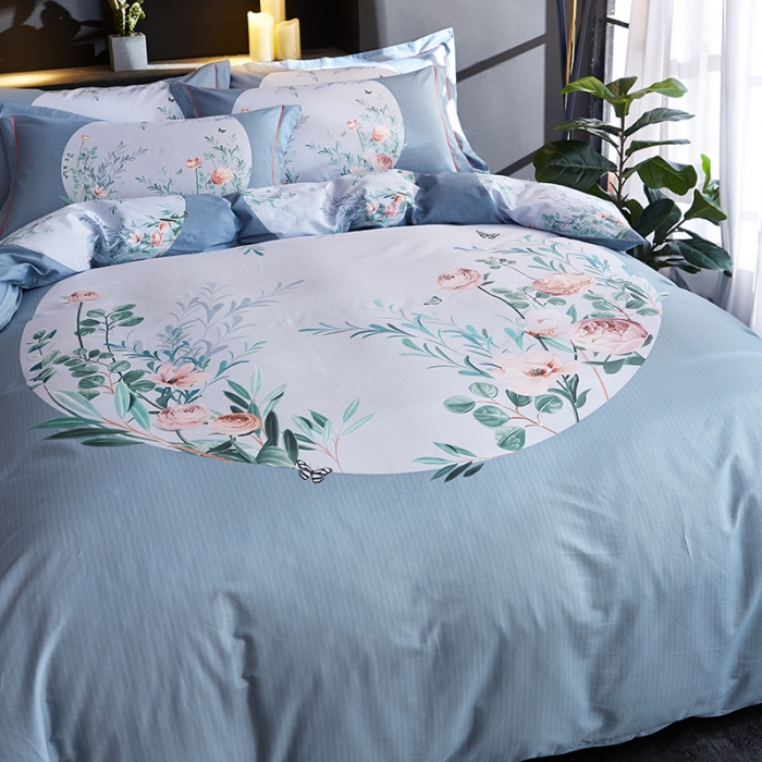 91家纺网 家纺一手货源 找家纺 雲归梦 2019全棉活性大版中国风花卉四件套 御景轩